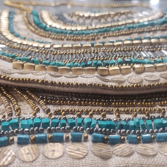 NWOT Bohemian Style Beaded Jute Shoulder bag - Picture 6 of 14